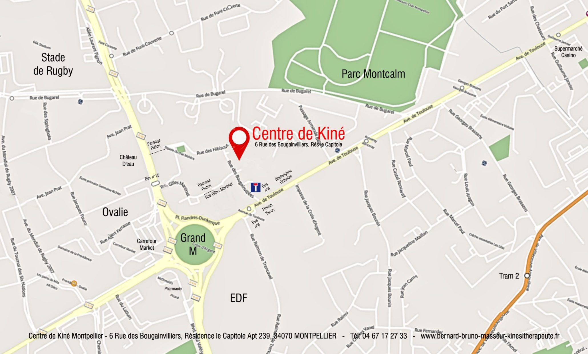 Localisation Centre de Kiné Montpellier